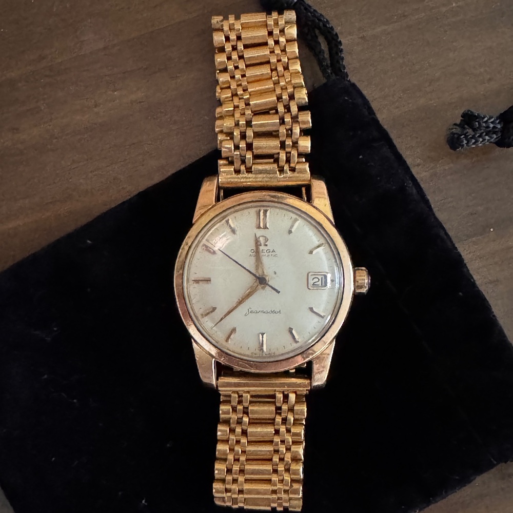 Rare vintage Solid 18k omega seamaster watch